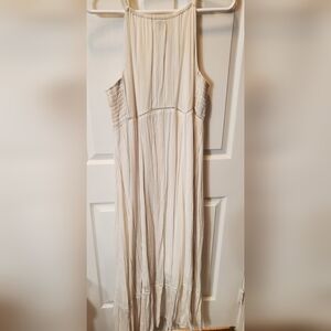 Torrid Cream Pleated Maxi Sundress